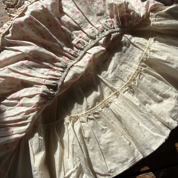 HAPPILY GREY Toddler Girls Floral Casual Sun Dress Cream/Pink Flowers - Picture 2 of 6